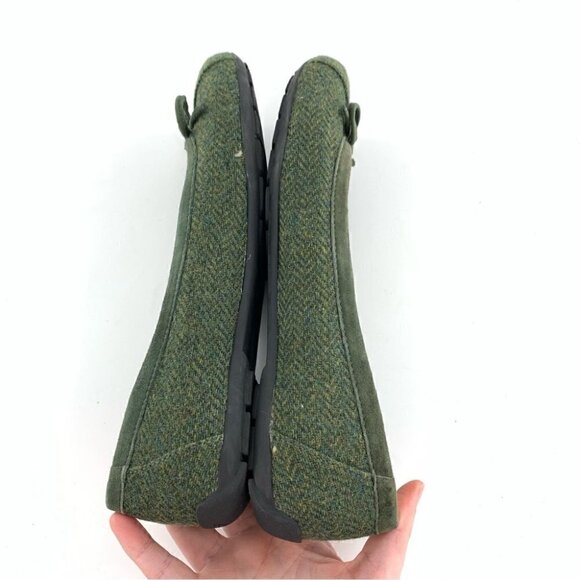 LL bean womens flats size 8 green tweed dark academia ballet balletcore - Picture 6 of 13